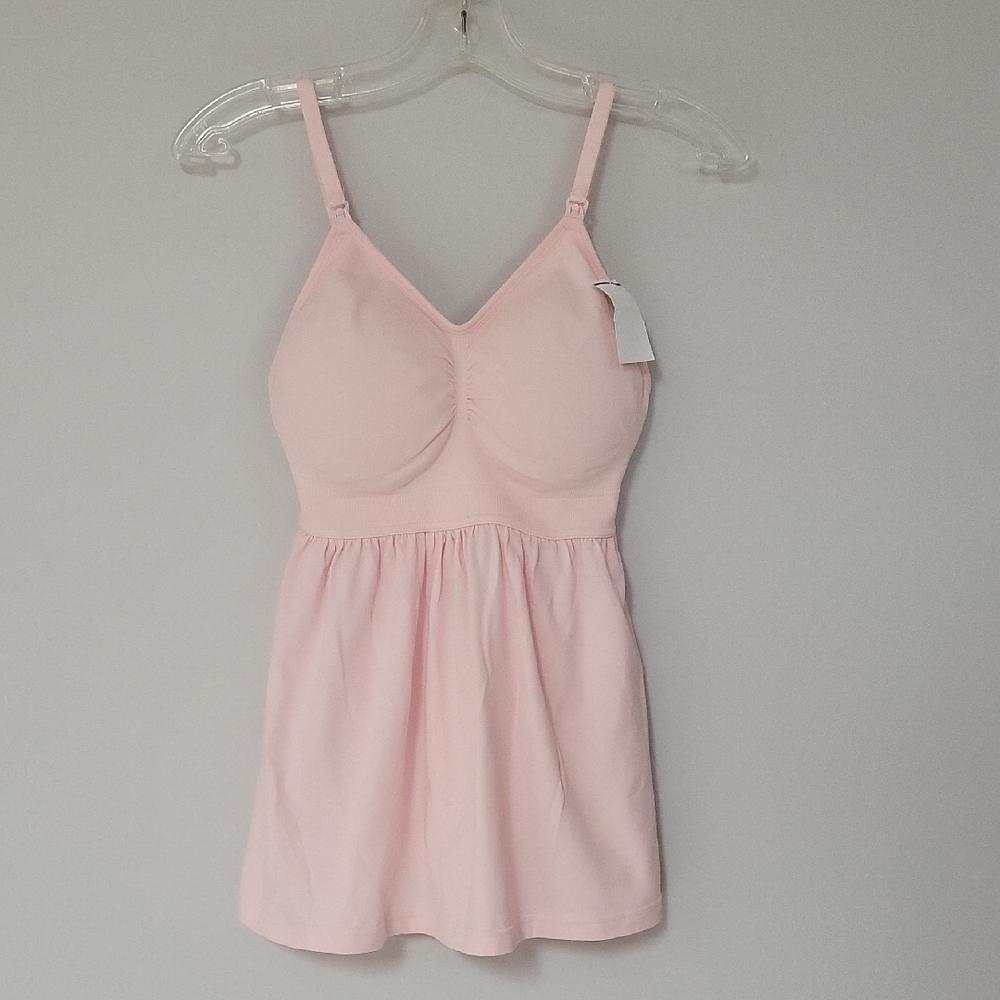 Motherhood Pink Bustier Smocked Camisole